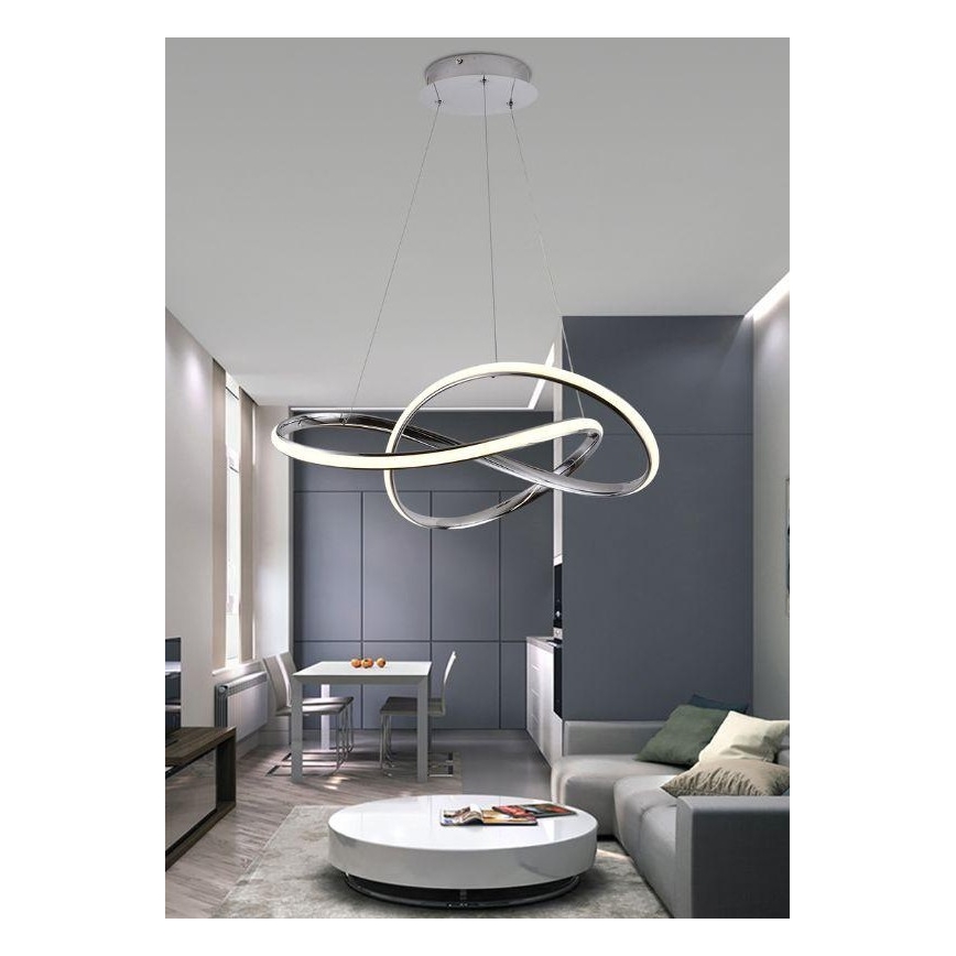 Brilagi - LED pendel dæmpbar COSMOWAVE LED/70W/230V krom + fjernbetjening