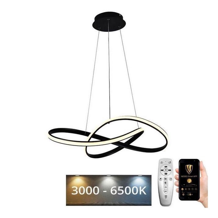 Brilagi - LED pendel dæmpbar COSMOWAVE LED/70W/230V sort + fjernbetjening