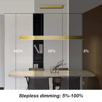 Brilagi - LED pendel dæmpbar SLEEKLINE SMART LED/40W/230V 3000-6000K Wi-Fi Tuya guldfarvet + fjernbetjening