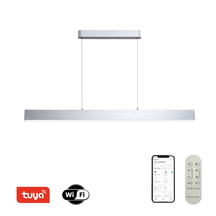 Brilagi - LED pendel dæmpbar SLEEKLINE SMART LED/40W/230V 3000-6000K Wi-Fi Tuya sølvfarvet + fjernbetjening