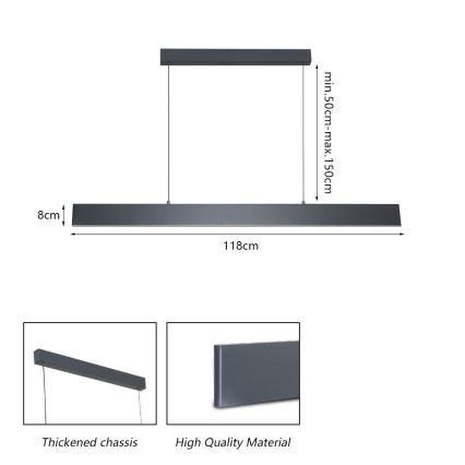 Brilagi - LED pendel dæmpbar SLIMLINE LED/40W/230V 3000-6000K antracit + fjernbetjening
