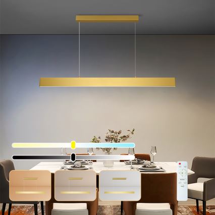 Brilagi - LED pendel dæmpbar SLIMLINE LED/40W/230V 3000-6000K guldfarvet + fjernbetjening
