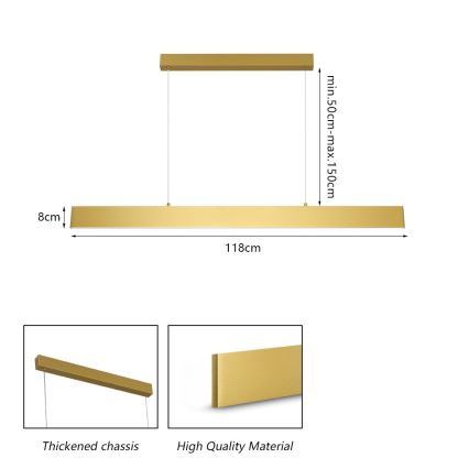Brilagi - LED pendel dæmpbar SLIMLINE LED/40W/230V 3000-6000K guldfarvet + fjernbetjening