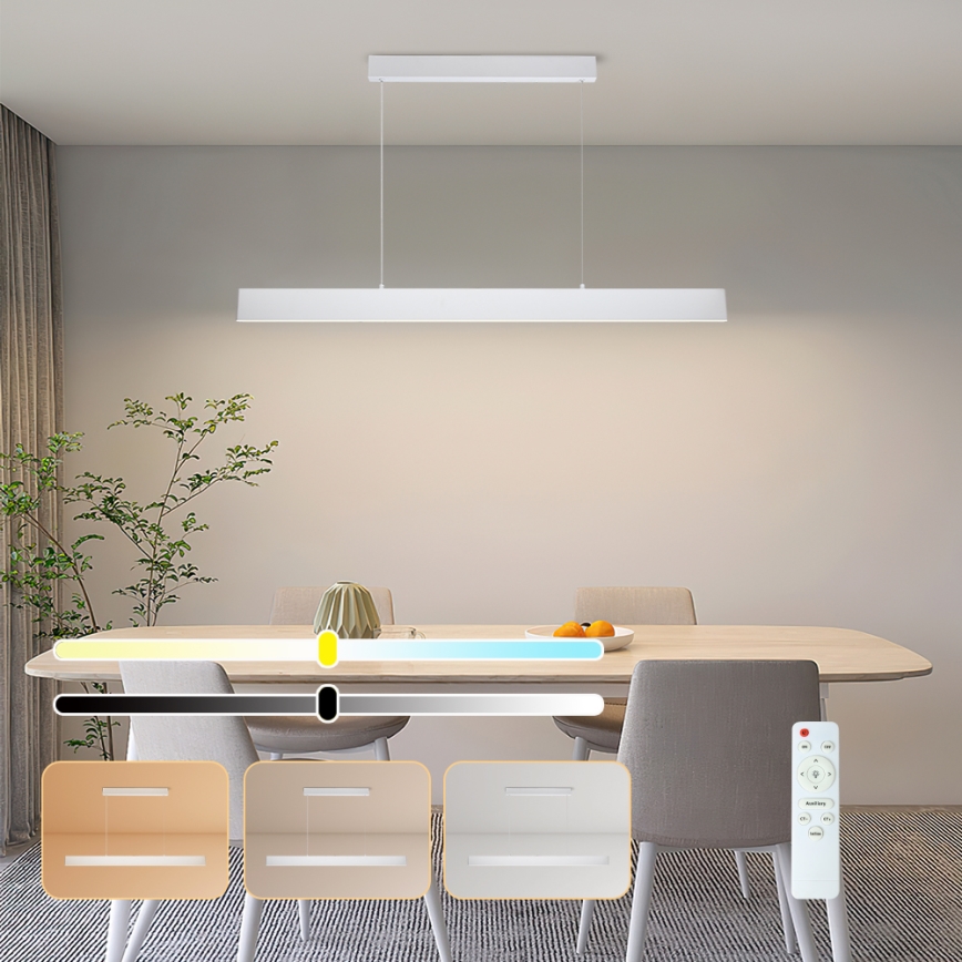 Brilagi - LED pendel dæmpbar SLIMLINE LED/40W/230V 3000-6000K hvid + fjernbetjening