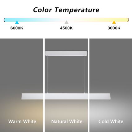Brilagi - LED pendel dæmpbar SLIMLINE LED/40W/230V 3000-6000K hvid + fjernbetjening