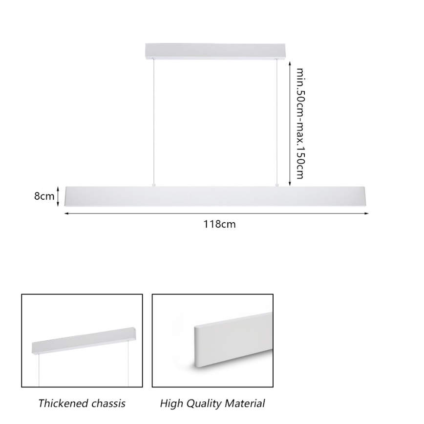 Brilagi - LED pendel dæmpbar SLIMLINE LED/40W/230V 3000-6000K hvid + fjernbetjening
