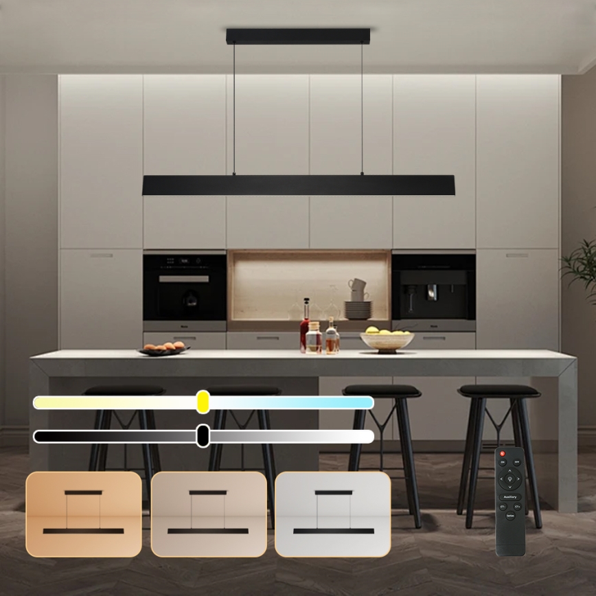 Brilagi - LED pendel dæmpbar SLIMLINE LED/40W/230V 3000-6000K sort + fjernbetjening