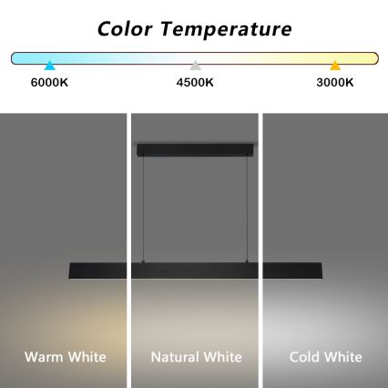 Brilagi - LED pendel dæmpbar SLIMLINE LED/40W/230V 3000-6000K sort + fjernbetjening