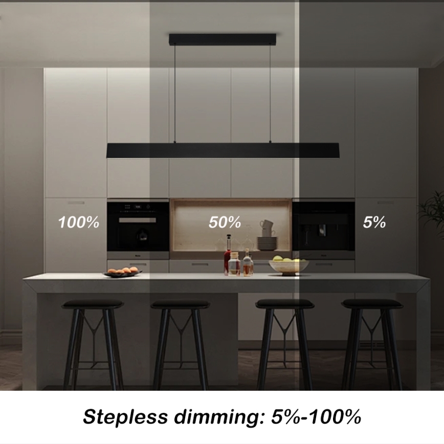 Brilagi - LED pendel dæmpbar SLIMLINE LED/40W/230V 3000-6000K sort + fjernbetjening
