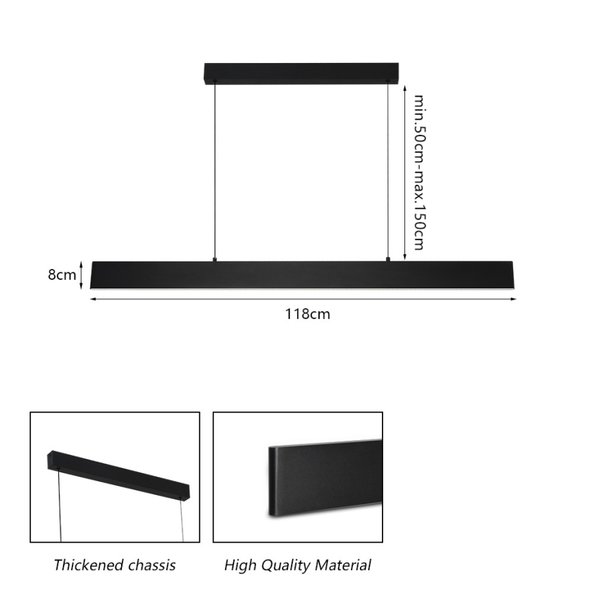 Brilagi - LED pendel dæmpbar SLIMLINE LED/40W/230V 3000-6000K sort + fjernbetjening