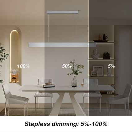 Brilagi - LED pendel dæmpbar SLIMLINE LED/40W/230V 3000-6000K sølvfarvet + fjernbetjening