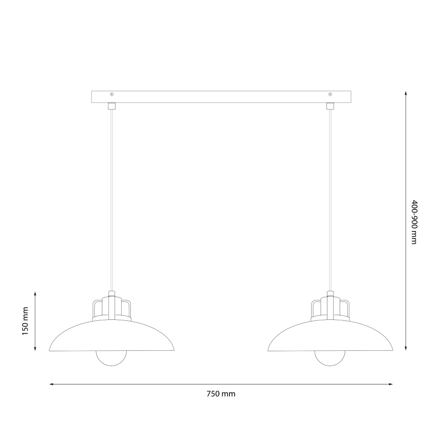 Brilagi - LED Pendel FLAMENGO 2xE27/60W/230V blå