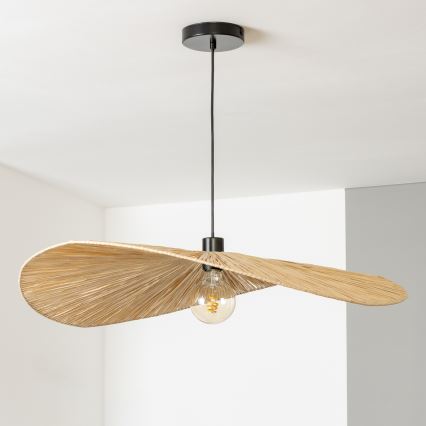 Brilagi - LED-pendel i boho-stil CERIA BOHO, ophængt i wire, 1xE27/40W/230V, Ø 80 cm, raffia