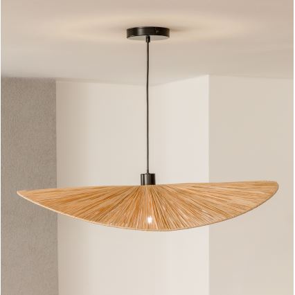 Brilagi - LED-pendel i boho-stil CERIA BOHO, ophængt i wire, 1xE27/40W/230V, Ø 80 cm, raffia