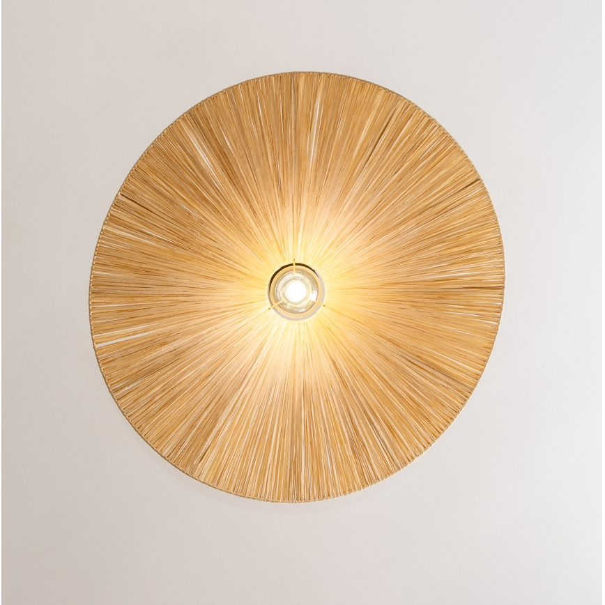 Brilagi - LED-pendel i boho-stil CERIA BOHO, ophængt i wire, 1xE27/40W/230V, Ø 80 cm, raffia