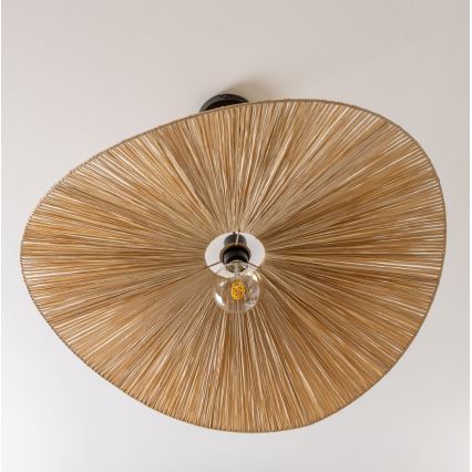 Brilagi - LED-pendel i boho-stil CERIA BOHO, ophængt i wire, 1xE27/40W/230V, Ø 80 cm, raffia