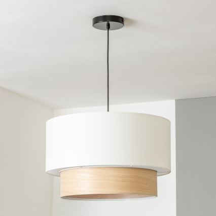 Brilagi - LED-pendel i wireophæng CERIA 1xE27/40W/230V Ø 50 cm hvid/beige