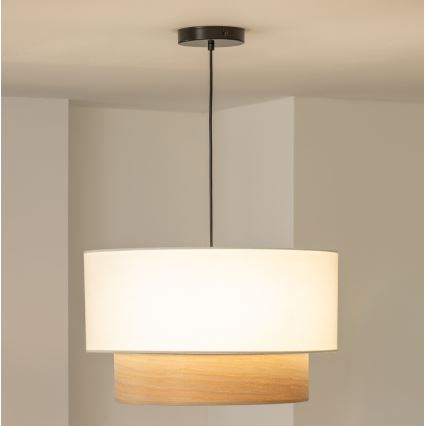 Brilagi - LED-pendel i wireophæng CERIA 1xE27/40W/230V Ø 50 cm hvid/beige