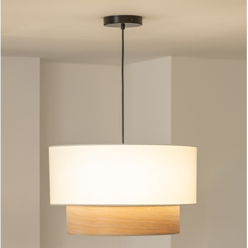 Brilagi - LED-pendel i wireophæng CERIA 1xE27/40W/230V Ø 50 cm hvid/beige