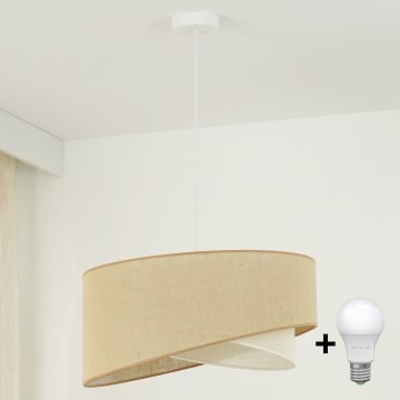 Brilagi - LED pendel LYRA 1xE27/15W/230V beige/cremefarvet
