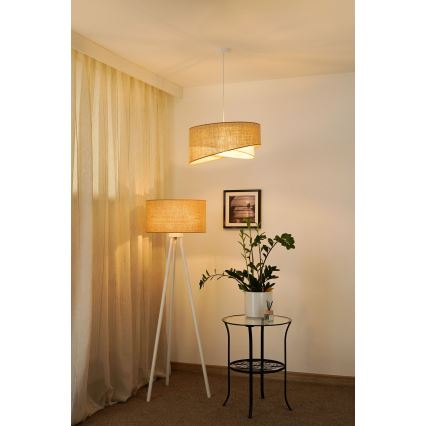 Brilagi - LED pendel LYRA 1xE27/15W/230V beige/cremefarvet