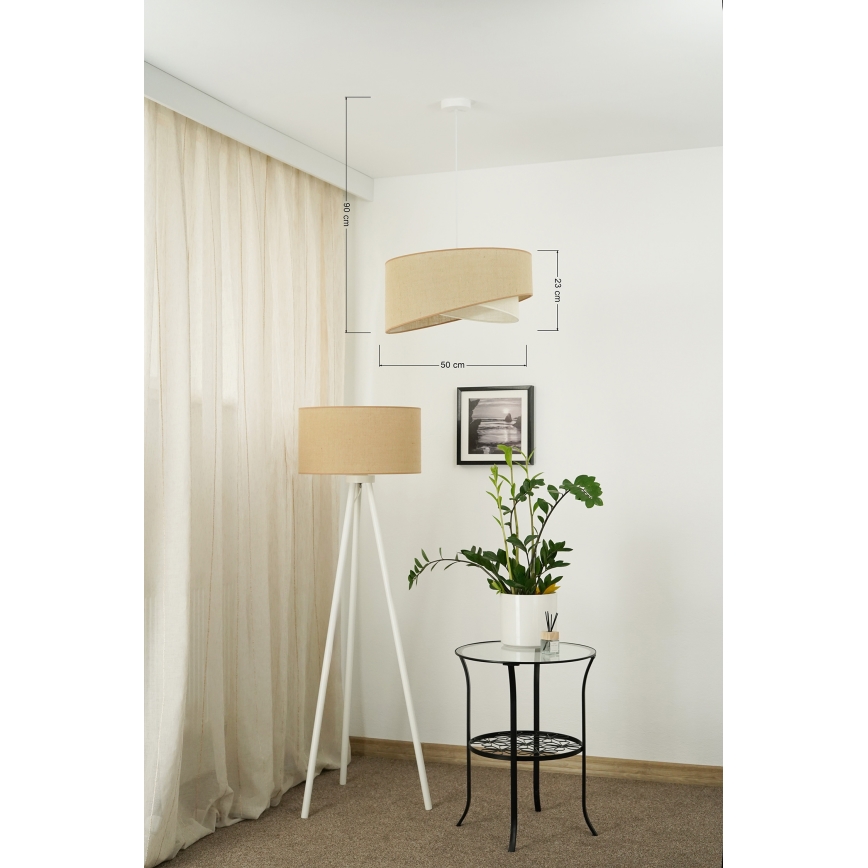 Brilagi - LED pendel LYRA 1xE27/15W/230V beige/cremefarvet