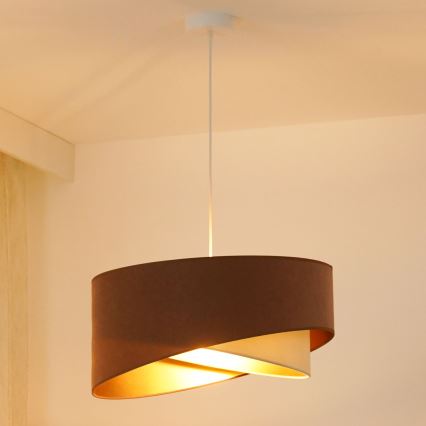 Brilagi - LED pendel LYRA 1xE27/15W/230V brun/cremefarvet/guldfarvet