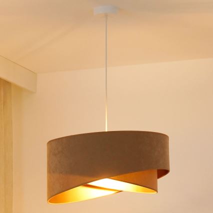 Brilagi - LED pendel LYRA 1xE27/15W/230V brun/guldfarvet
