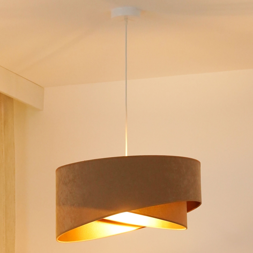 Brilagi - LED pendel LYRA 1xE27/15W/230V brun/guldfarvet