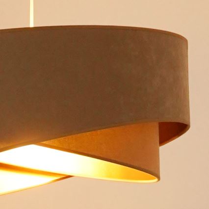 Brilagi - LED pendel LYRA 1xE27/15W/230V brun/guldfarvet