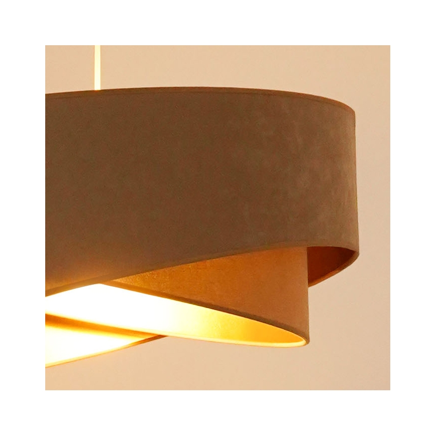 Brilagi - LED pendel LYRA 1xE27/15W/230V brun/guldfarvet