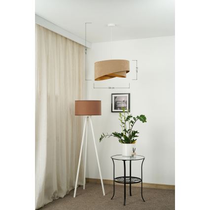 Brilagi - LED pendel LYRA 1xE27/15W/230V brun/guldfarvet