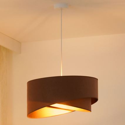 Brilagi - LED pendel LYRA 1xE27/15W/230V brun/guldfarvet