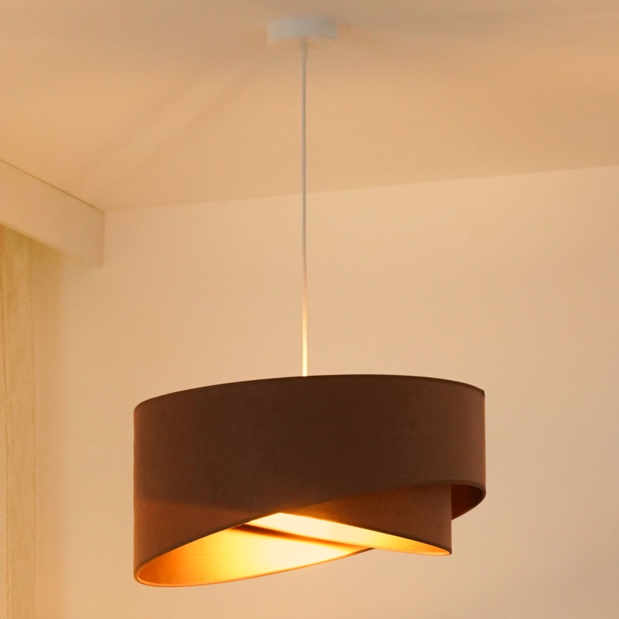 Brilagi - LED pendel LYRA 1xE27/15W/230V brun/guldfarvet