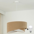 Brilagi - LED pendel LYRA 1xE27/15W/230V brun/hvid