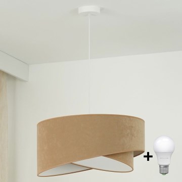 Brilagi - LED pendel LYRA 1xE27/15W/230V brun/hvid