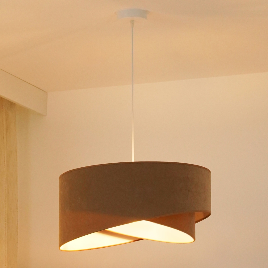 Brilagi - LED pendel LYRA 1xE27/15W/230V brun/hvid