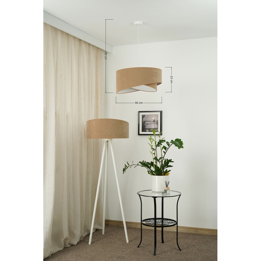 Brilagi - LED pendel LYRA 1xE27/15W/230V brun/hvid