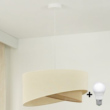 Brilagi - LED pendel LYRA 1xE27/15W/230V cremefarvet/beige