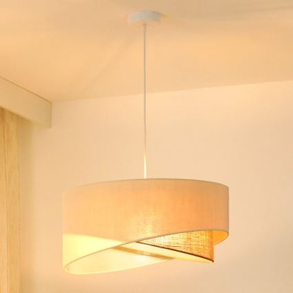 Brilagi - LED pendel LYRA 1xE27/15W/230V cremefarvet/beige
