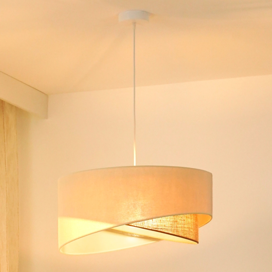 Brilagi - LED pendel LYRA 1xE27/15W/230V cremefarvet/beige