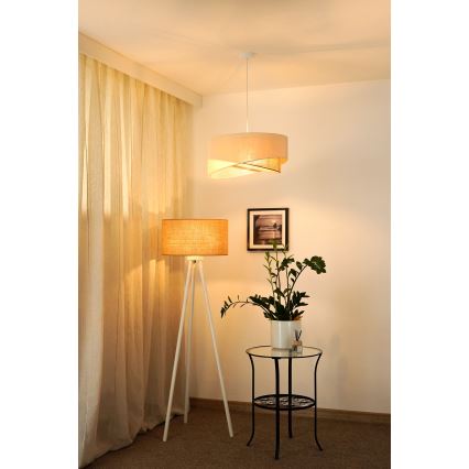 Brilagi - LED pendel LYRA 1xE27/15W/230V cremefarvet/beige