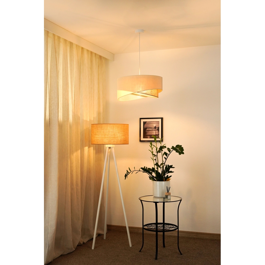 Brilagi - LED pendel LYRA 1xE27/15W/230V cremefarvet/beige