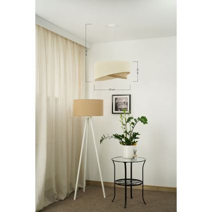 Brilagi - LED pendel LYRA 1xE27/15W/230V cremefarvet/beige