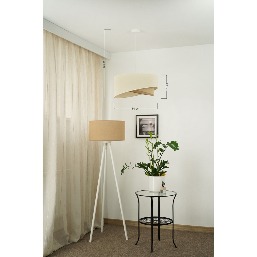 Brilagi - LED pendel LYRA 1xE27/15W/230V cremefarvet/beige
