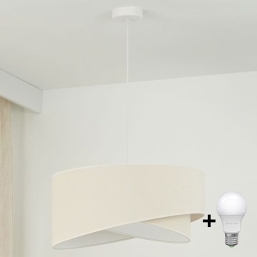 Brilagi - LED pendel LYRA 1xE27/15W/230V cremefarvet/hvid