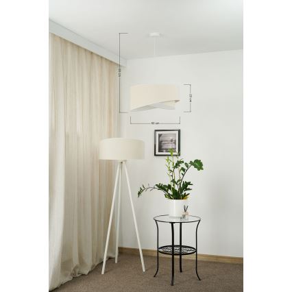Brilagi - LED pendel LYRA 1xE27/15W/230V cremefarvet/hvid