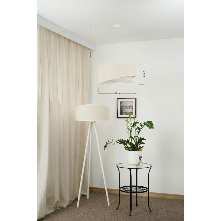 Brilagi - LED pendel LYRA 1xE27/15W/230V cremefarvet/hvid