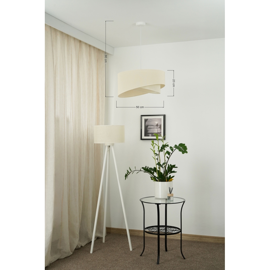 Brilagi - LED pendel LYRA 1xE27/15W/230V cremefarvet