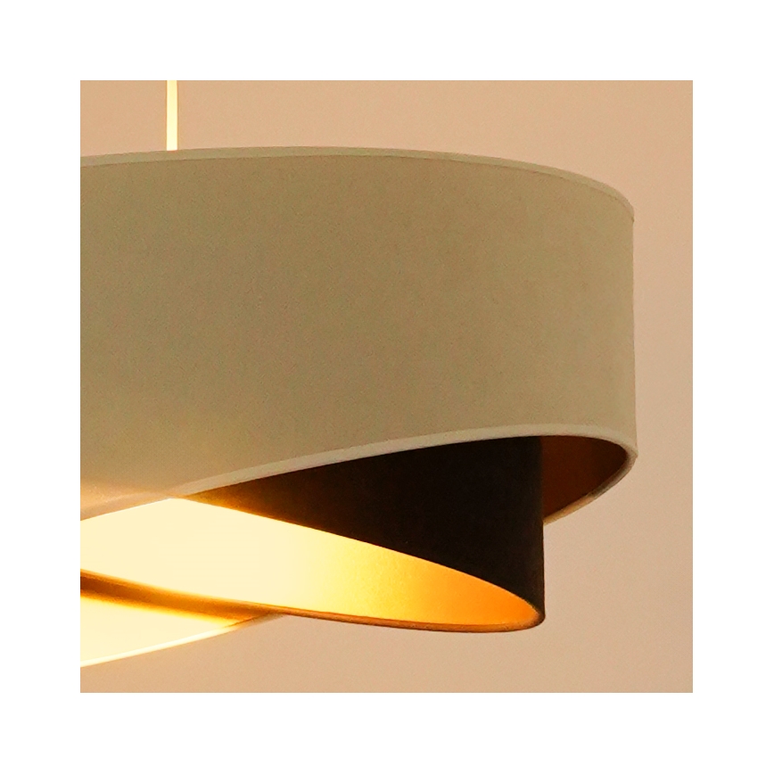 Brilagi - LED pendel LYRA 1xE27/15W/230V cremefarvet/sort/guldfarvet